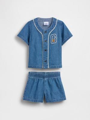 Gap Bebek Mavi Denim Varsity Outfit Set