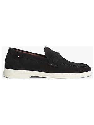 Tommy Hilfiger Erkek Light Süet Flag Hardware Loafer Ayakkabı
