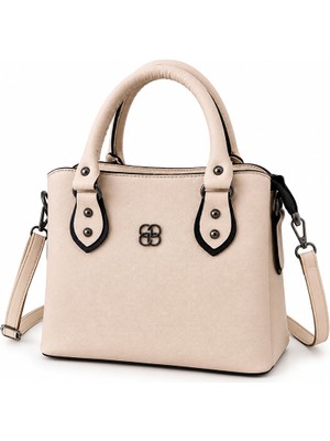Bag Molly Uzun Askılı 3 Bölmeli Astarlı Omuz ve El Çantası Krem