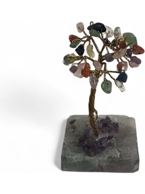 Hedea Mineral Altlı Karışık Doğal Taşlı Küçük Ağaç