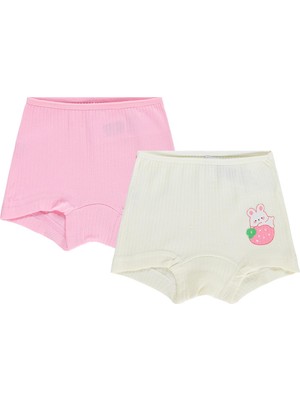 Civil Girls Çilek Ribana 2-10 Yaş Kız Çocuk 2'li Boxer - Standart