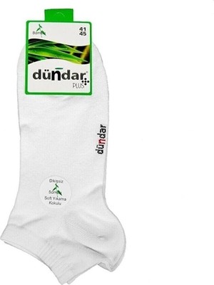 Dündar-Erkek Bambu Patik Çorap 4605 6'lı-Beyaz-41-45