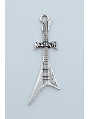 Alooya Megadeth Elektro Gitar Gümüş Kaplama Kolye Ucu