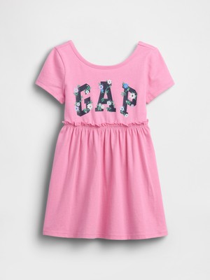 Gap Kız Bebek Pembe Logo Jersey Elbise