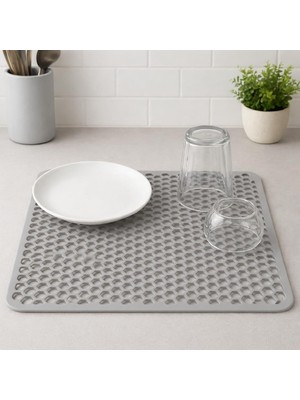 Vavis Bulaşık Kurutma Matı Kaymaz Katlanabilir 32X32 cm Gri