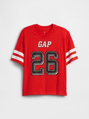 Gap Erkek Çocuk Kırmızı Oversized Soccer T-Shirt