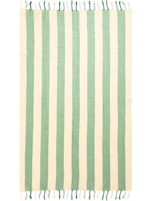 Vavis Striped Peştemal Banyo Havlusu Plaj Havlusu Yeşil