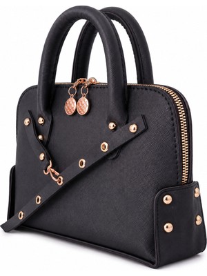 Bag Molly Kadın Askılı El ve Omuz Çantası Siyah Düz