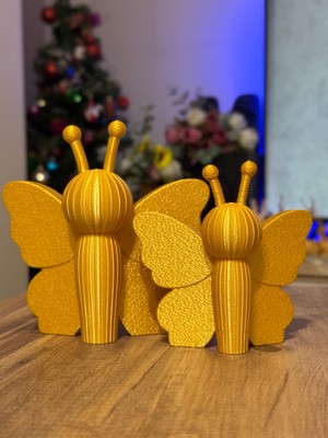 ARKlife 3D Electronic Dekoratif Lüks Kelebek 2'li Biblo Seti Modern Ev Salon Ofis Masaüstü Aksesuarı Hediyelik