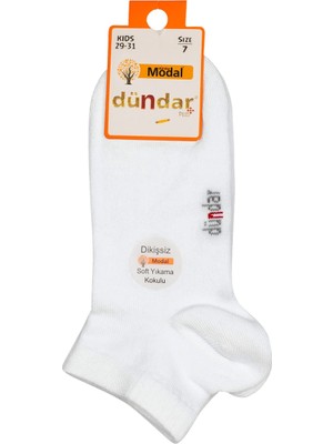 Dündar-Çocuk Modal Patik Çorap 8047 12'li Paket-Beyaz-1 Yaş
