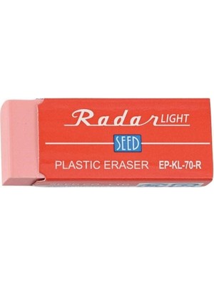 Seed Renkli Şeffaf Radar Plastik Silgi M Red