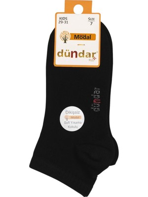 Dündar-Çocuk Modal Patik Çorap 8047 12'li Paket-Siyah-11 Yaş