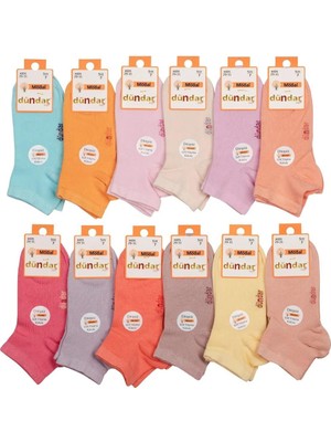 Dündar-Kız Çocuk Modal Patik Dikişsiz Pastel Renk Çorap 8047-6 Adet-Karışık Renk-9-10 Yaş