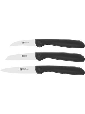 OEM 38115001 Sebze Bıçağı Seti, 3 Parçalı, Plastik, Siyah