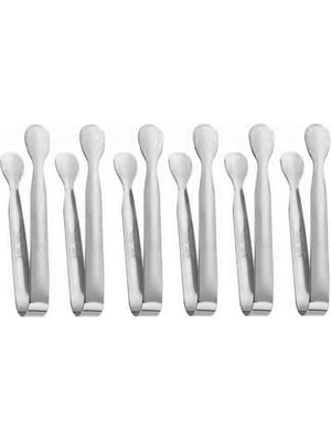 EstoreBox 304 Çelik 6 Adet Mini Silver 11 Cm. Buz Maşası CIN624BY-6