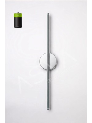 Asva Aydınlatma Krom Pilli Günışığı LED Modern Aplik Dekoratif 70 cm