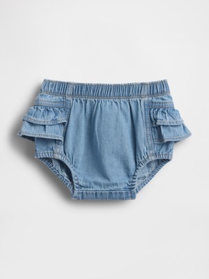 Gap Bebek Mavi Denim Fırfır Brief Şort