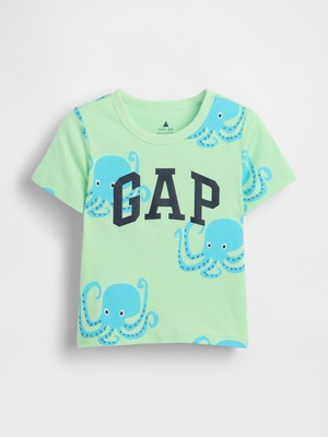 Gap Erkek Bebek Açık Yeşil Grafik Logo T-Shirt