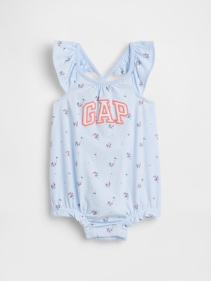 Gap Bebek Açık Mavi Logo Bubble Bodysuit