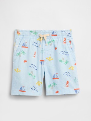 Gap Erkek Bebek Açık Mavi Pull-On Keten Karışımlı Şort