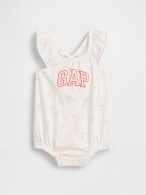Gap Bebek Beyaz Logo Bubble Bodysuit