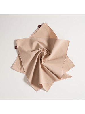 EstoreBox Solıd Overloklu 2'li PAMUK%100 Pamuk Peçete 45X45 cm Kum Rengı