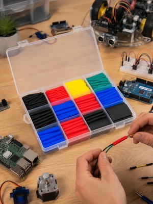 Küçük Hazine 560 Parça Kablo Izolasyon Makaron Seti 12 Ölçü 5 Renk Heat Shrink Tube Organizer Kutulu