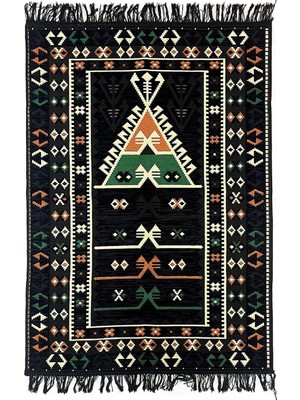 EstoreBox Shark Anadolu Seccade Kilim 16 Siyah