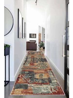EstoreBox Pelangi Batik Desenli Renk Geçişli Dijital Baskı Yıkanabilir Kaymaz Taban Salon Halısı Yolluk, Y