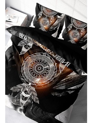 EstoreBox MONOHOME%100 Pamuk Saten Çift Kişilik Nevresim Takımı Feather, MONOHOME36843