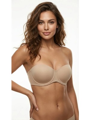 Lunaintim Nude Balconette Straplez - Göğüs Dikleştiren Destekli (Push-Up) Sütyen