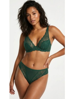 Lunaintim Orta Bikini Külot - Tül Yan Bant Şeffaf Iç Çamaşırı Model - Mint Green