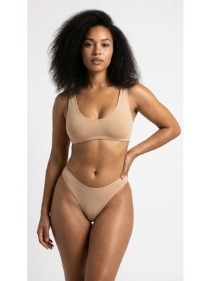 Lunaintim Nefes Alan Pamuklu Bikini Külot - Esnek, Kaliteli ve Rahat Slip Model - Nude