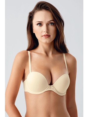 C&city Double Push-Up Dolgulu Straplez Sütyen C17040 Ten
