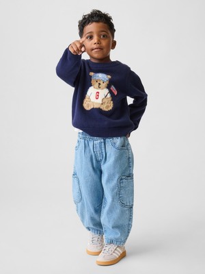 Gap Kız Bebek Mavi Brannan Bear Cepli Pull-On Barrel Jean Pantolon