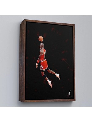 Uslucan Alışveriş Ahşap Çerçeveli Michael Jordan TABLO-7751
