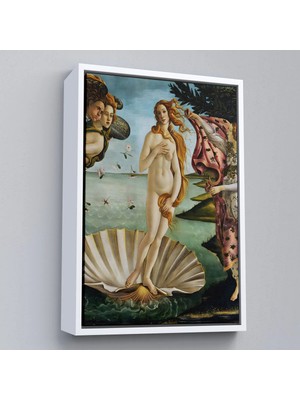 Uslucan Alışveriş Ahşap Çerçeveli Sandro Botticelli, Venüs'ün Doğuşu Tablosu - The Birth Of VENUS-8109