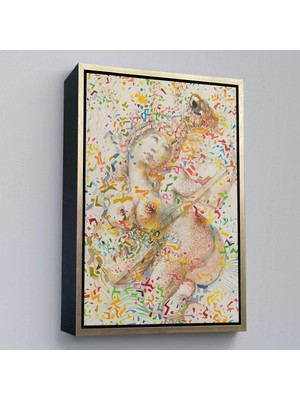Uslucan Alışveriş Ahşap Çerçeveli Salvador Dali - Joueuse De Mandole TABLO-7397