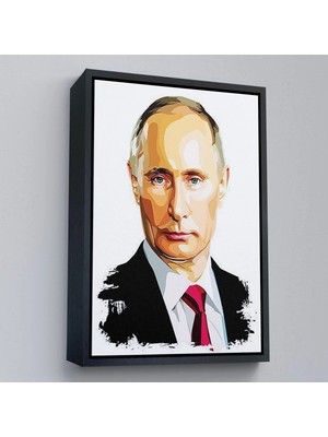 Uslucan Alışveriş Ahşap Çerçeveli Vladimir Putin - Rusya Devlet Başkanı TABLOSU-7958