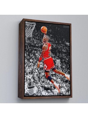 Uslucan Alışveriş Ahşap Çerçeveli Michael Jordan TABLO-7856
