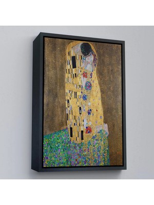 Uslucan Alışveriş Ahşap Çerçeveli Gustav Klimt'in Öpücüğü Tablo - The Kiss By Gustav KLIMT-7432