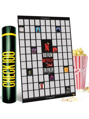 EstoreBox And Chill 100 Film Iyiler Kazıkazan Poster, Kazınabilir Posteri