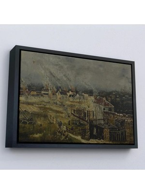 Uslucan Alışveriş Ahşap Çerçeveli Henri Rousseau - Champigny Savaşı TABLOSU-7054