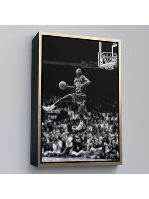 Uslucan Alışveriş Ahşap Çerçeveli Michael Jordan TABLO-7851