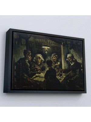 Uslucan Alışveriş Ahşap Çerçeveli Vincent Van Gogh Patates Yiyenler Tablo - The Potato Eaters BY-7169