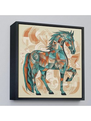 Uslucan Alışveriş Ahşap Çerçeveli Picasso Tarzı Renkli TABLOSU-8301