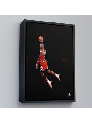 Uslucan Alışveriş Ahşap Çerçeveli Michael Jordan TABLO-7751