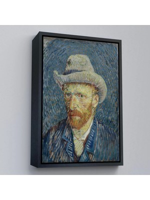 Uslucan Alışveriş Ahşap Çerçeveli Vincent Van Gogh - Hasır Şapkalı Otoportre TABLOSU-7481