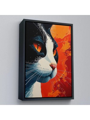 Uslucan Alışveriş Ahşap Çerçeveli Cool Kedi TABLO-7658