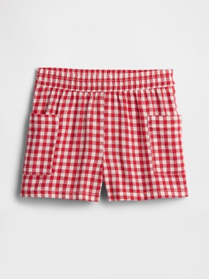 Gap Kız Bebek Kırmızı Pull-On Keten Karışımlı Kargo Şort